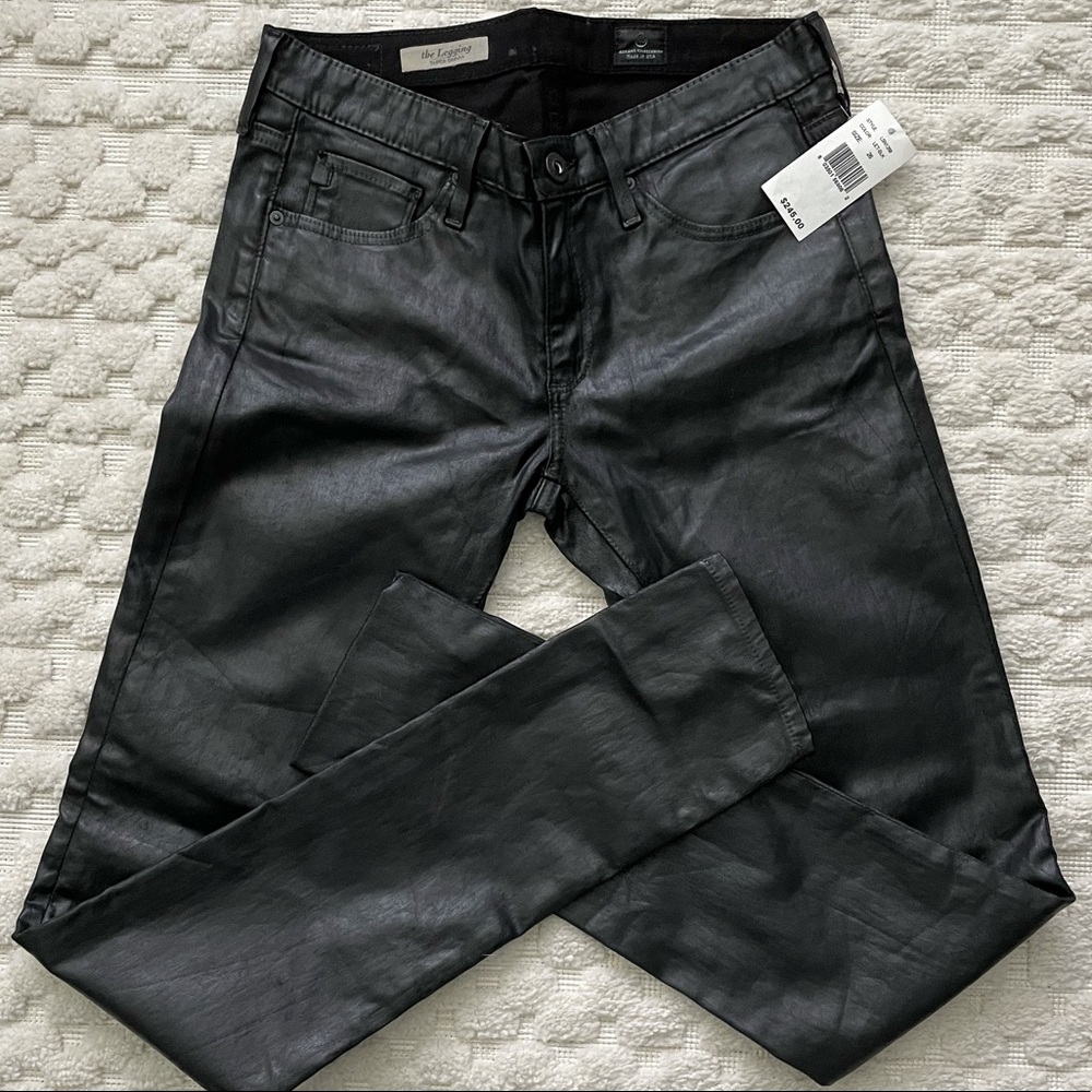 leather jeans AG NWT oil rub